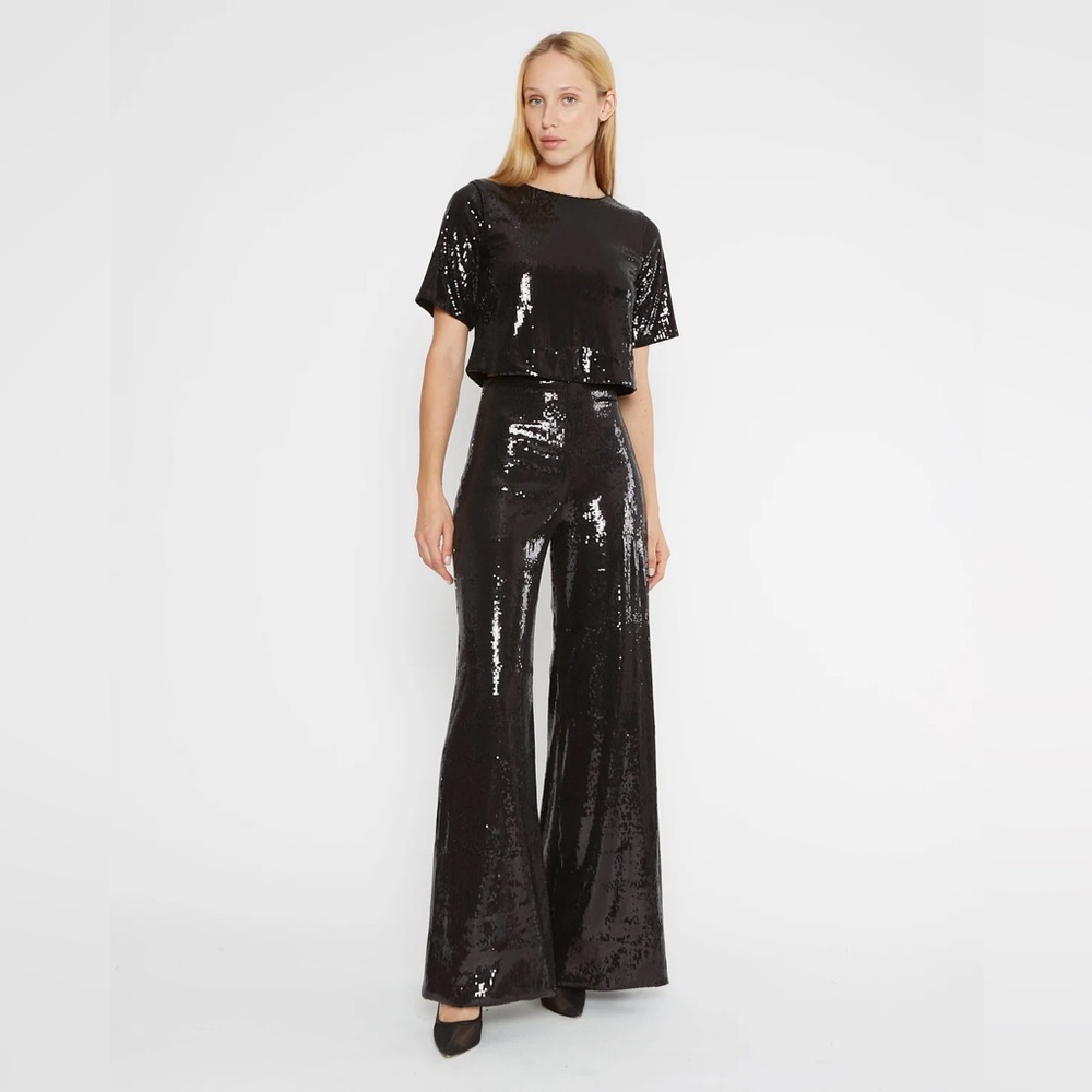 Ridley Raider Black Sequin Wide Leg Pant Size 1 (XS)